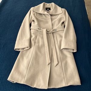 Mossimo woolen coat with belt tie. Chest 33”. Length 36”.